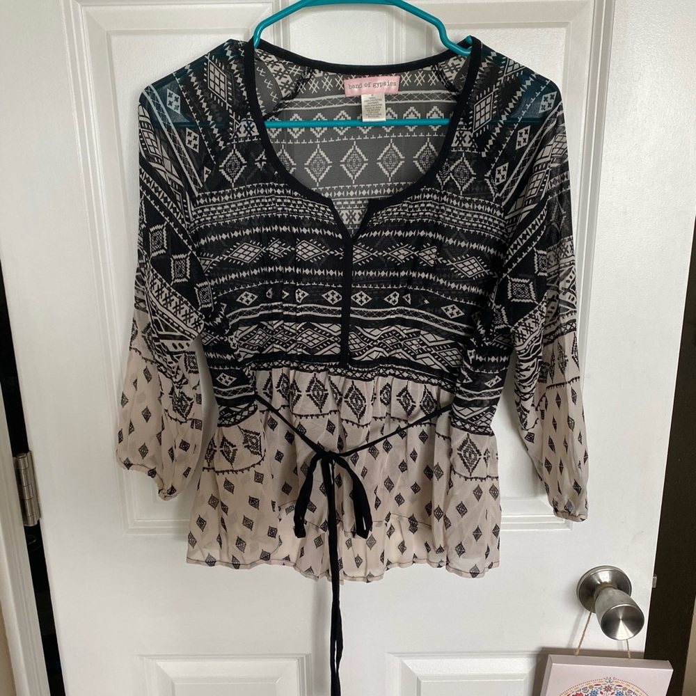 Back & tan Band of Gypsies top